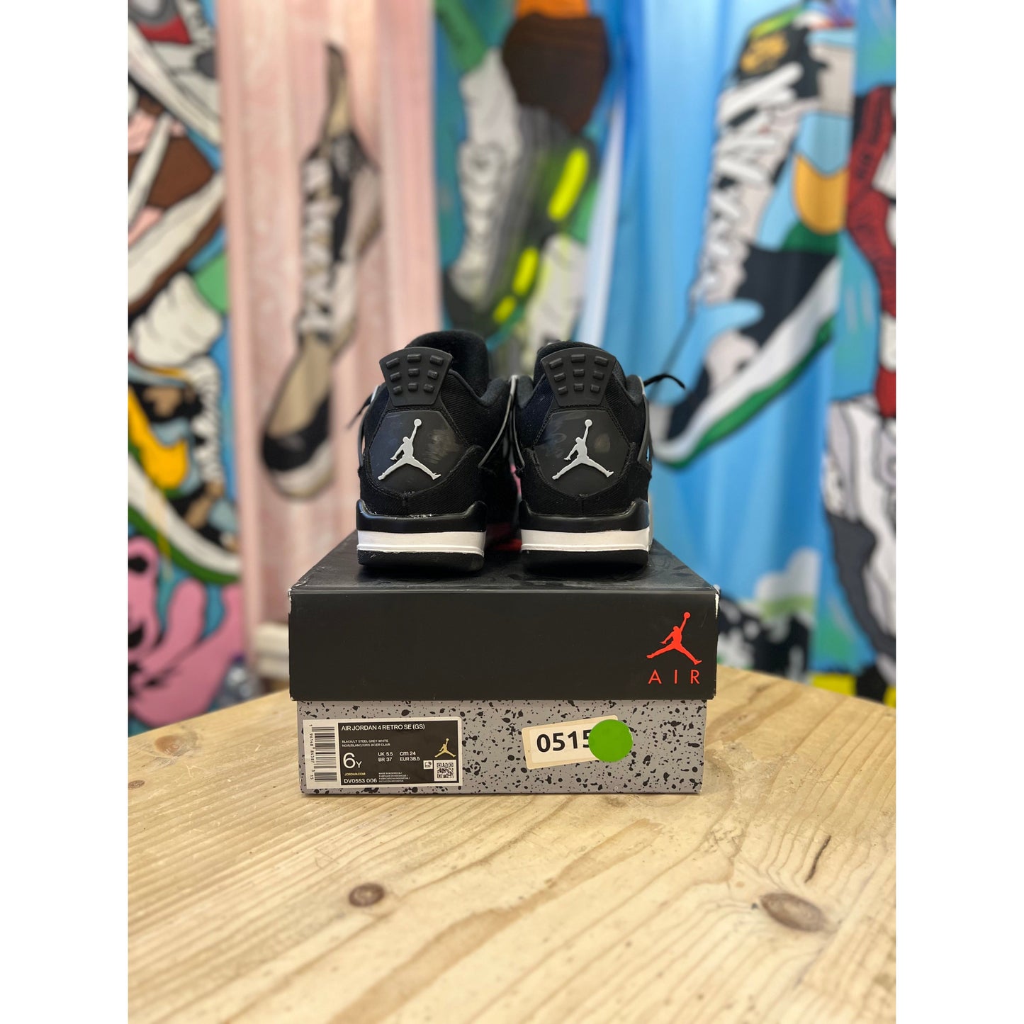 Jordan 4 Black Canvas UK5.5