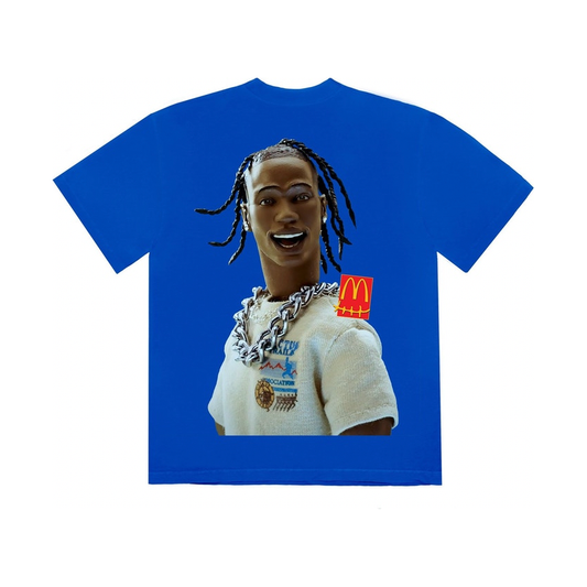 Travis Scott x McDonald's Action Figure Series III T-shirt Blue by Travis Scott in . Available at KershKicks for £95.00. A must-have for fans of Travis Scott looking to elevate their style with this T-Shirt.