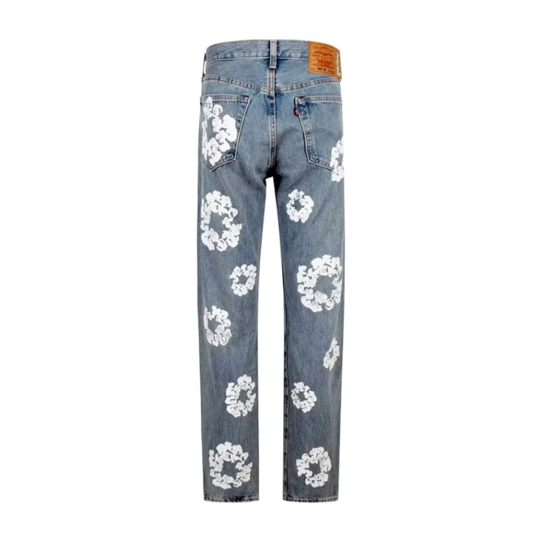 Denim Tears x Levi's Cotton Wreath Jean Light Wash by Denim Tears in Clothing. Available at KershKicks for £420.00. A must-have for fans of Denim Tears looking to elevate their style with this Jeans.