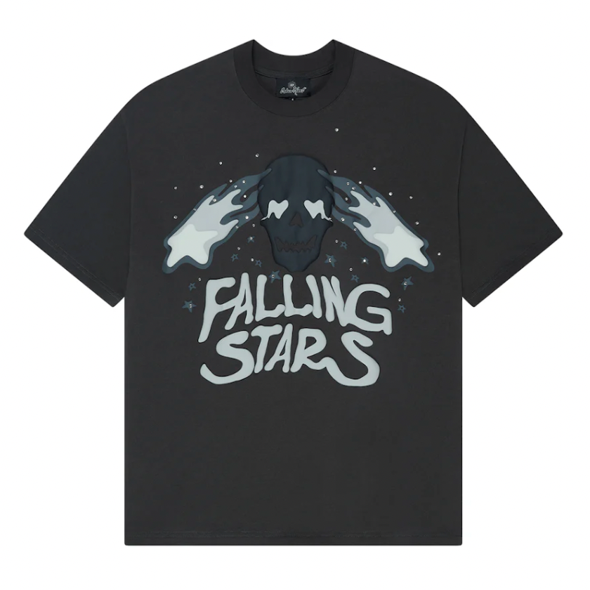 Broken Planet Falling Stars T-Shirt Soot Black