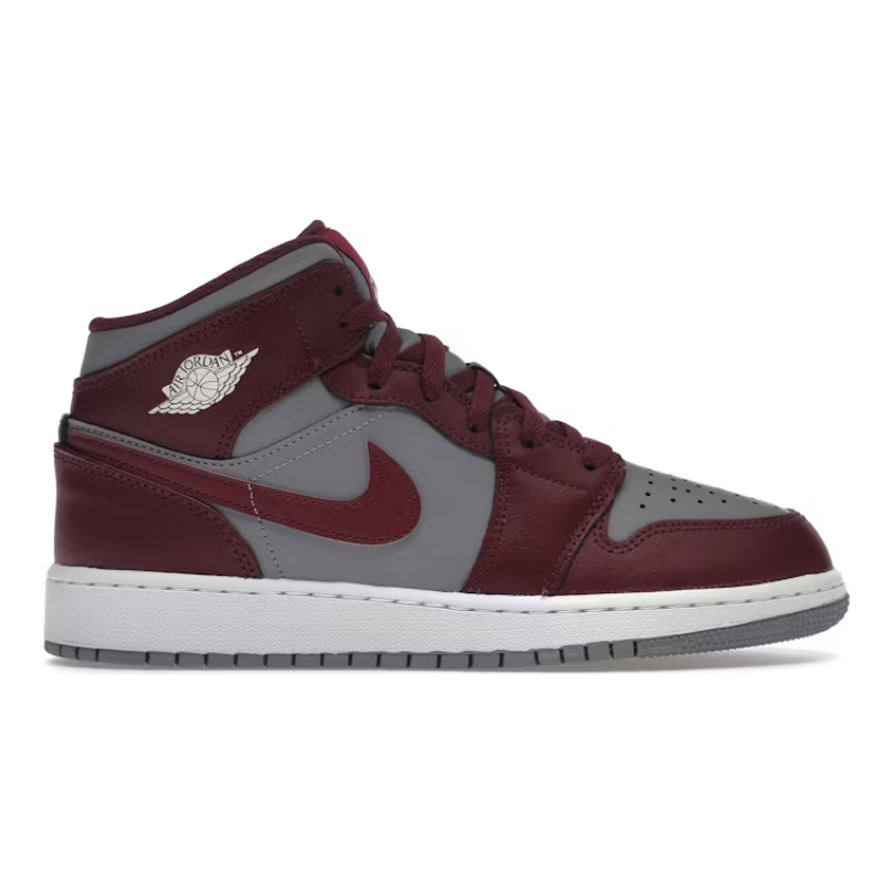 Jordan 1 Mid Cherrywood Red (GS) by Jordan's in Shoes. Available at KershKicks for £85.00. A must-have for fans of Jordan's looking to elevate their style with this Shoes.