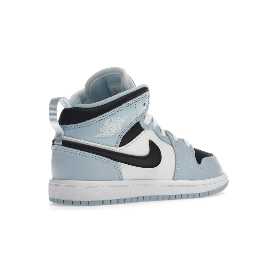 Air Jordan 1 Mid Ice Blue (PS) by Nike in Shoes. Available at KershKicks for £80.00. A must-have for fans of Nike looking to elevate their style with this Kids Trainers.