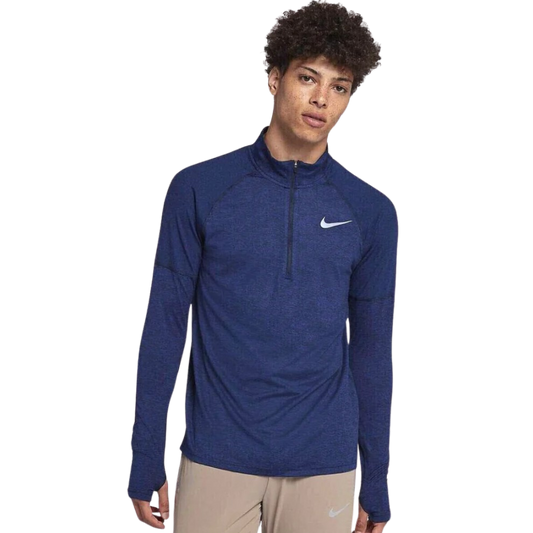 Nike Element Long Sleeve Running 1/4 Zip Navy