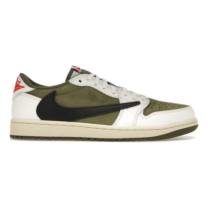 Jordan 1 Retro Low OG SP Travis Scott Medium Olive by Jordan's in Uncategorized. Available at KershKicks for £550.00. A must-have for fans of Jordan's looking to elevate their style with this Shoes.