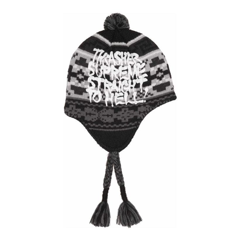 Supreme®/Thrasher® Earflap Beanie Black