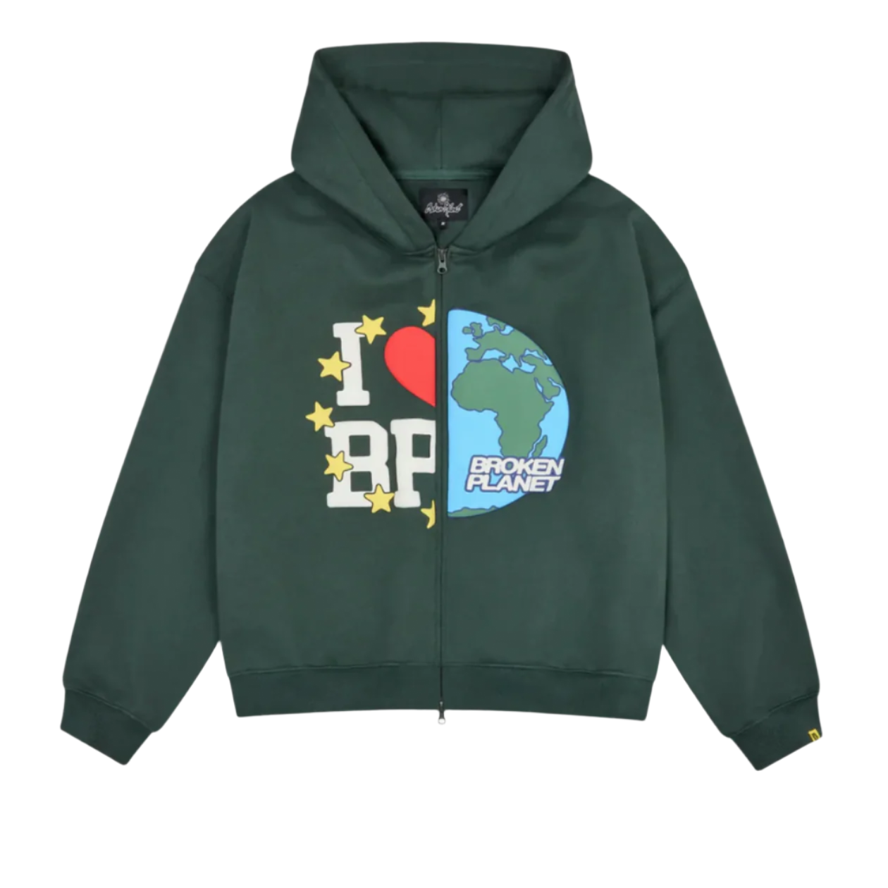 Broken Planet Market My Planet Zip Up Hoodie Emerald Green