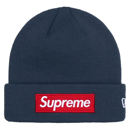 Supreme New Era Box Logo Beanie (FW24) Navy