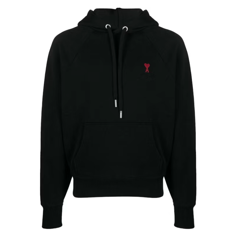 Ami Paris Ami De Coeur Small Logo Hoodie Black