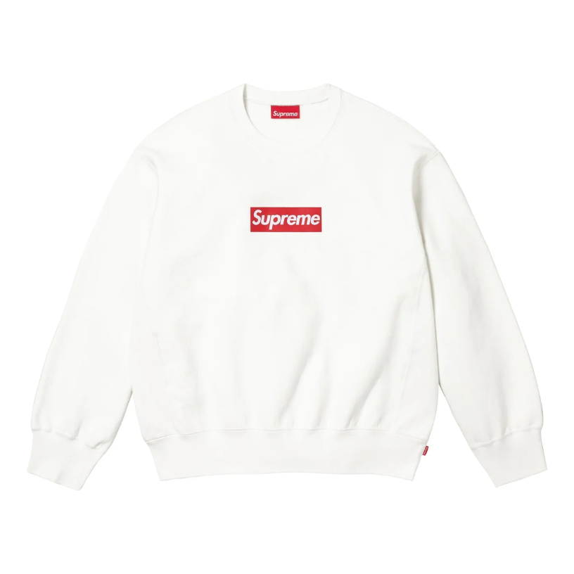 Supreme Washed Box Logo Crewneck White