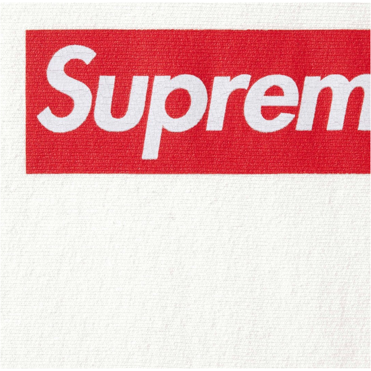 Supreme Washed Box Logo Crewneck White