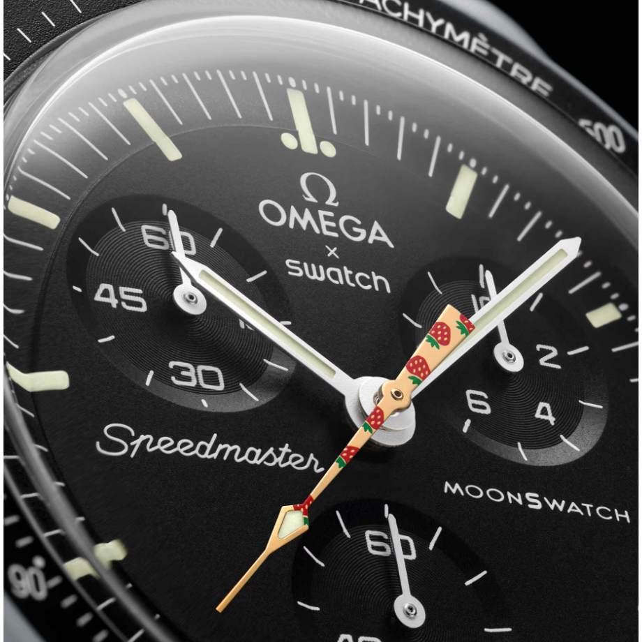 Swatch x Omega Bioceramic Moonswatch Mission To Moonshine Gold Strawberry  Dial