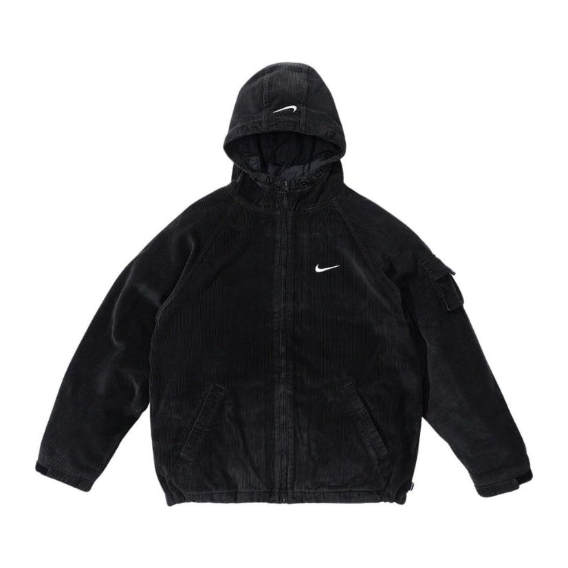 Supreme Nike Arc Corduroy Hooded Jacket Black by Supreme from £450.00