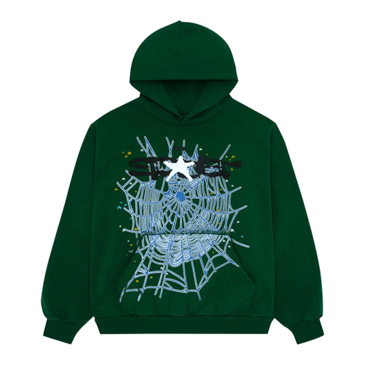 Sp5der Web Hoodie Hunter Green by Young Thug from £250.00