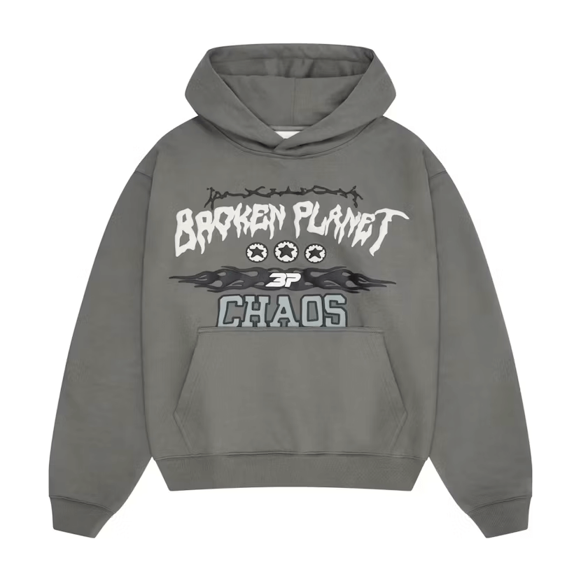 Broken Planet Chaos Hoodie Gunmetal Grey by Broken Planet Market in Uncategorized. Available at KershKicks for £185.00. A must-have for fans of Broken Planet Market looking to elevate their style with this Hoodie.