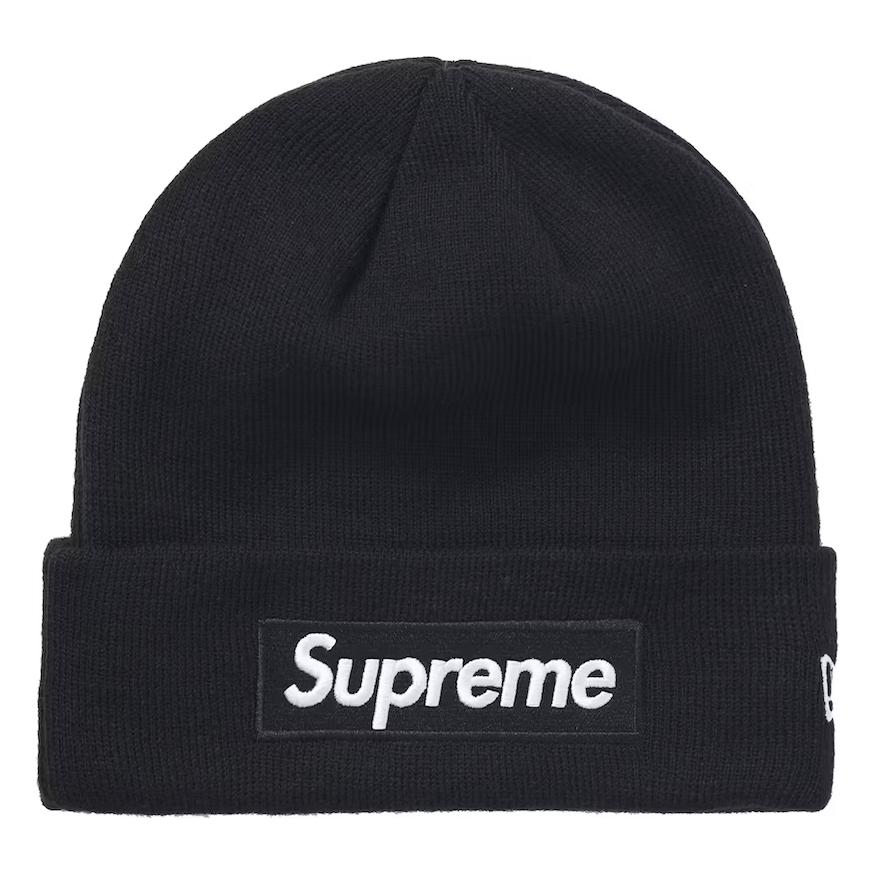 Supreme New Era Box Logo Beanie (FW21) Black by Supreme in Hats. Available at KershKicks for £90.00. A must-have for fans of Supreme looking to elevate their style with this Hats.