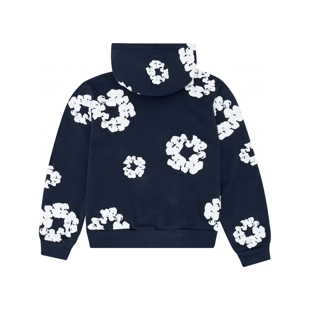 Denim Tears The Cotton Wreath Sweatshirt Navy by Denim Tears in Clothing. Available at KershKicks for £450.00. A must-have for fans of Denim Tears looking to elevate their style with this Hoodie.