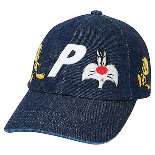 Palace Tweety-P 6-Panel Denim Cap by Palace in Hats. Available at KershKicks for £75.00. A must-have for fans of Palace looking to elevate their style with this Hats.