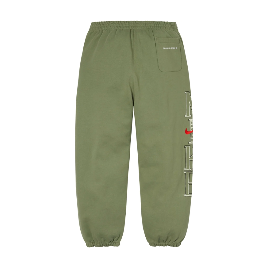 Supreme Nike Sweatpants Olive by Supreme in Sweatpants. Available at KershKicks for £185.00. A must-have for fans of Supreme looking to elevate their style with this Sweatpants.