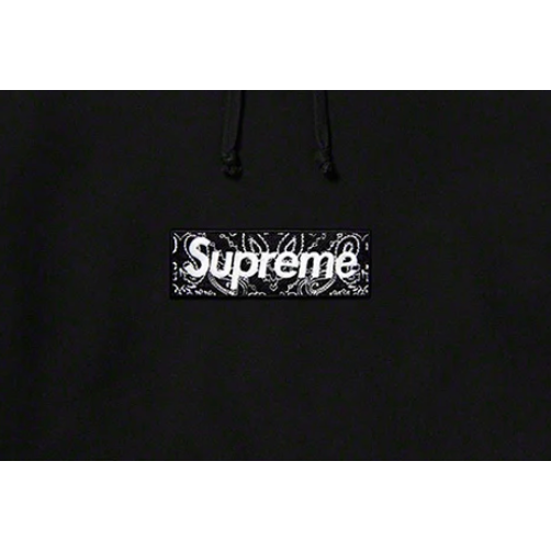 Supreme Bandana Box Logo Hooded Sweatshirt Black Supreme KershKicks