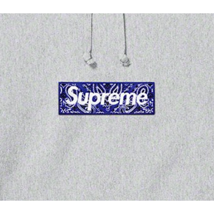 Supreme Bandana Box Logo Hooded Sweatshirt Heather Grey Supreme KershKicks