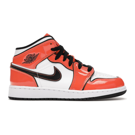 Jordan 1 Mid Turf Orange (GS) by Jordan's in Shoes. Available at KershKicks for £90.00. A must-have for fans of Jordan's looking to elevate their style with this Shoes.