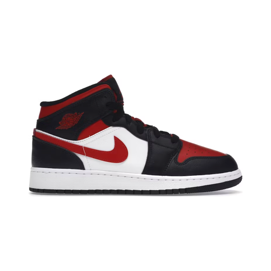 Jordan 1 Mid Black Fire Red (GS) by Jordan's in Shoes. Available at KershKicks for £80.00. A must-have for fans of Jordan's looking to elevate their style with this Shoes.