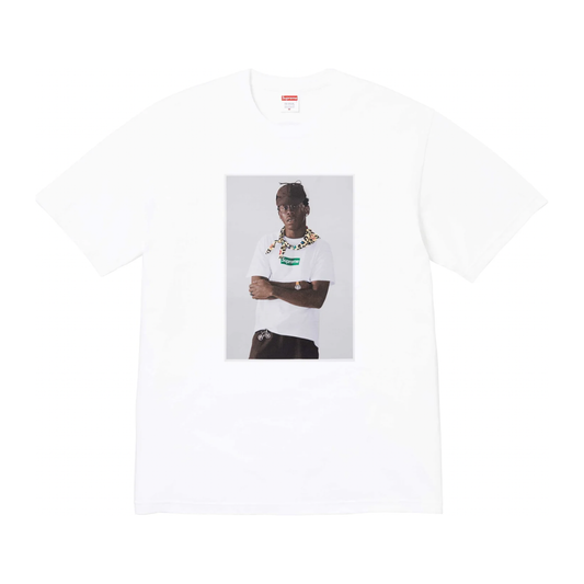 Supreme Tyler The Creator Tee White by Supreme in Uncategorized. Available at KershKicks for £95.00. A must-have for fans of Supreme looking to elevate their style with this T-Shirt.