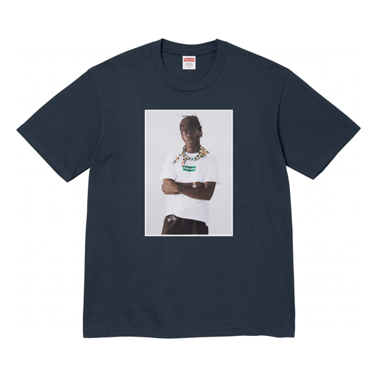 Supreme Tyler The Creator Tee Navy by Supreme in Uncategorized. Available at KershKicks for £85.50. A must-have for fans of Supreme looking to elevate their style with this T-Shirt.