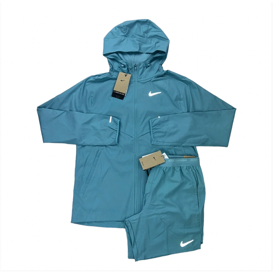 Nike Windrunner Packable Denim Turquoise With Shorts