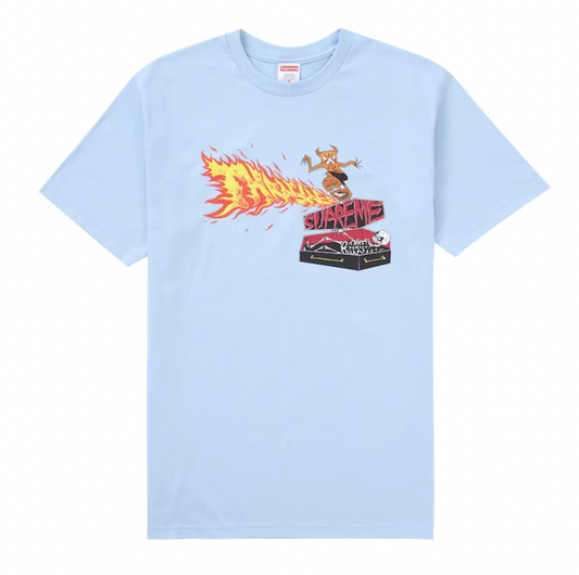 Supreme Thrasher Back Tail Tee Baby Blue