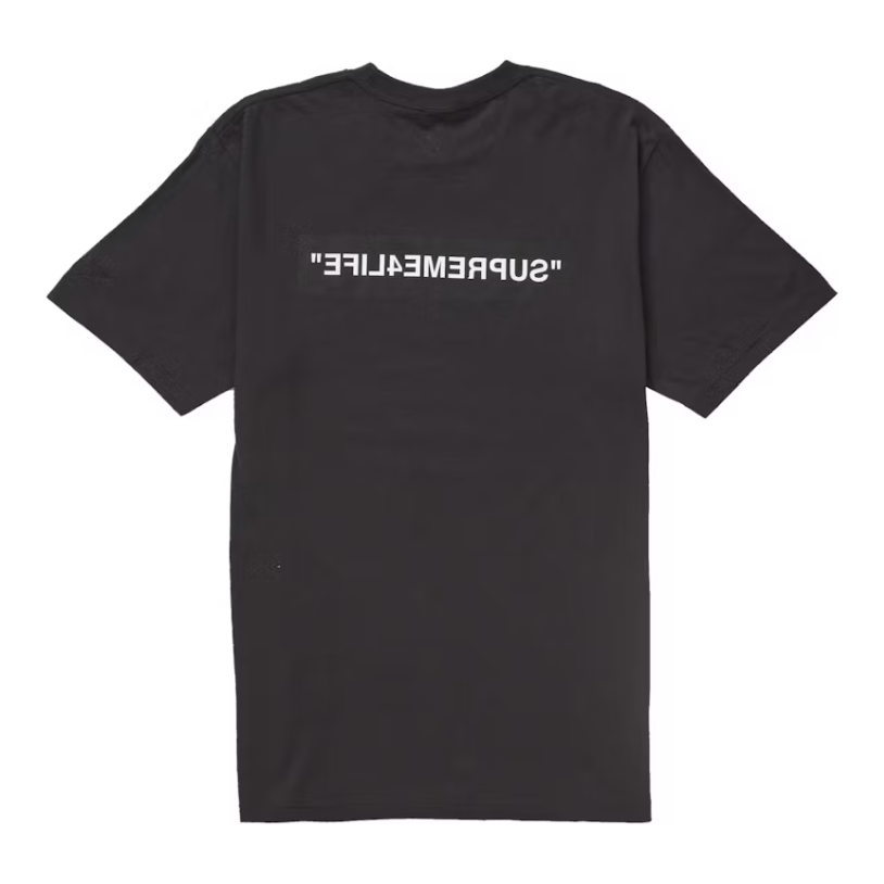 Supreme 4 Life Tee Black by Supreme in . Available at KershKicks for £95.00. A must-have for fans of Supreme looking to elevate their style with this T-Shirt.