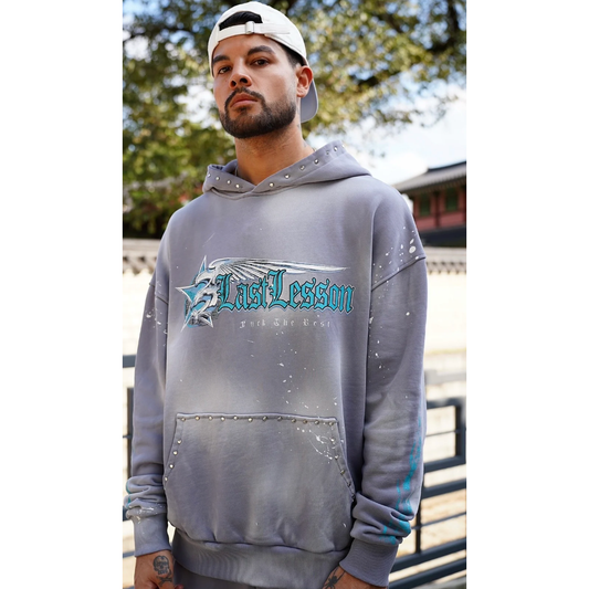 Your Last Lesson Flame Hoodie Grey