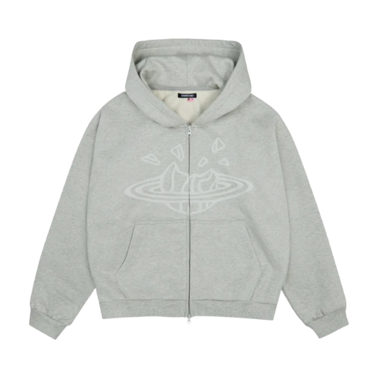 Broken Planet Market Zip Up Hoodie Ash Heather Grey