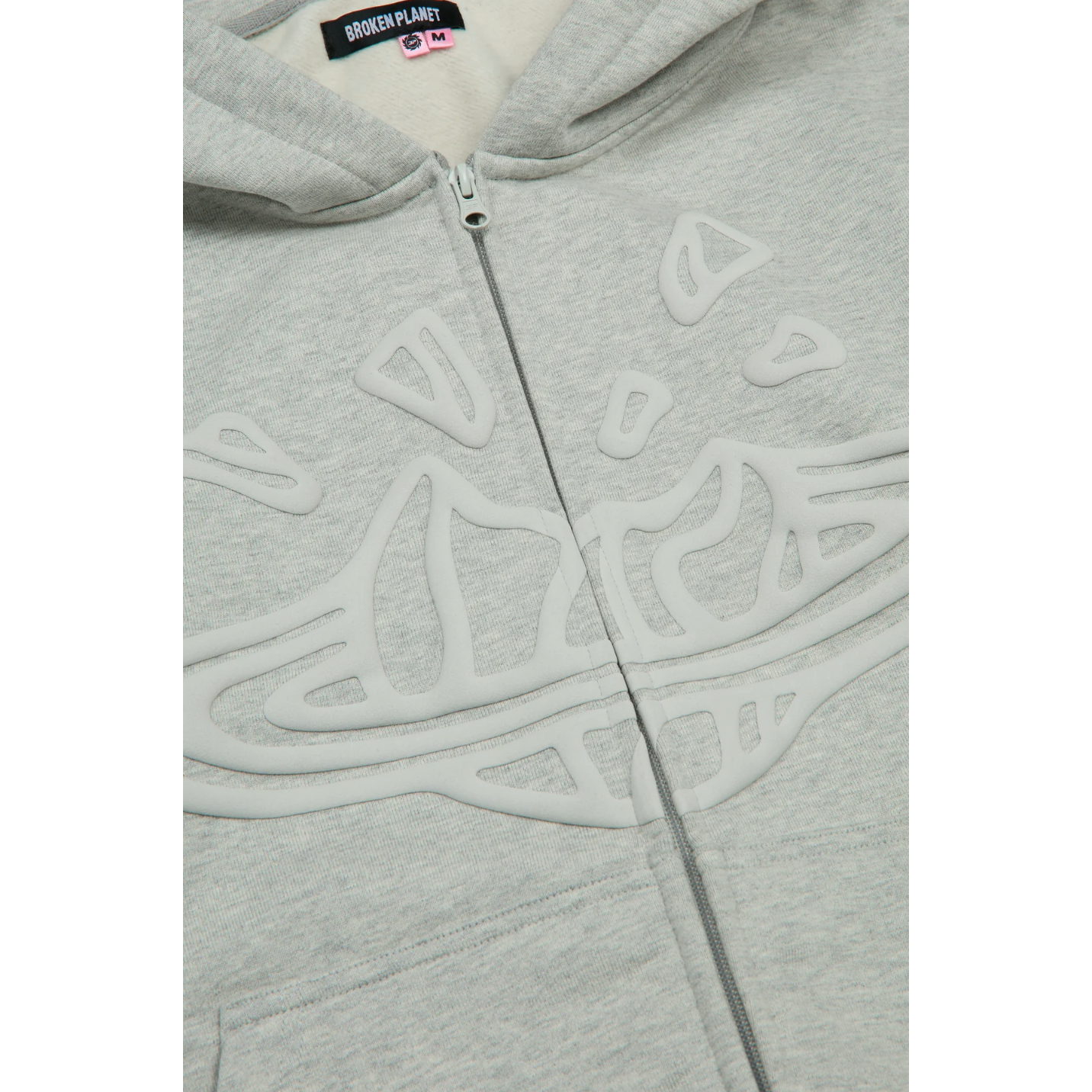 Broken Planet Market Zip Up Hoodie Ash Heather Grey