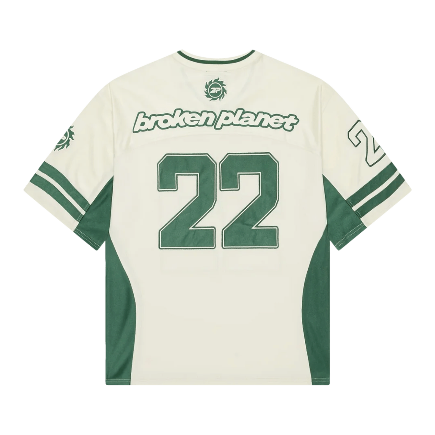 Broken Planet Market Football Jersey Green/ Cream