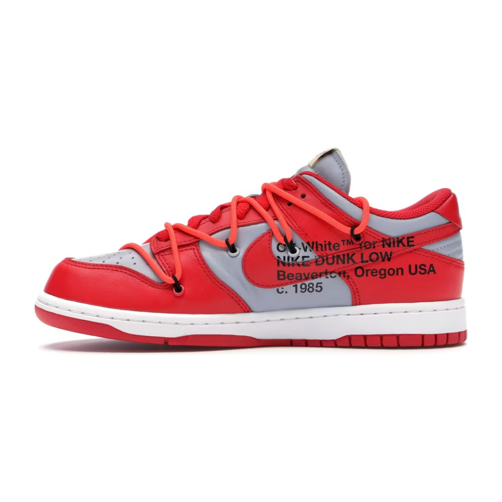 Nike Dunk Low Off-White - University Red by Nike in Shoes. Available at KershKicks for £650.00. A must-have for fans of Nike looking to elevate their style with this Shoes.