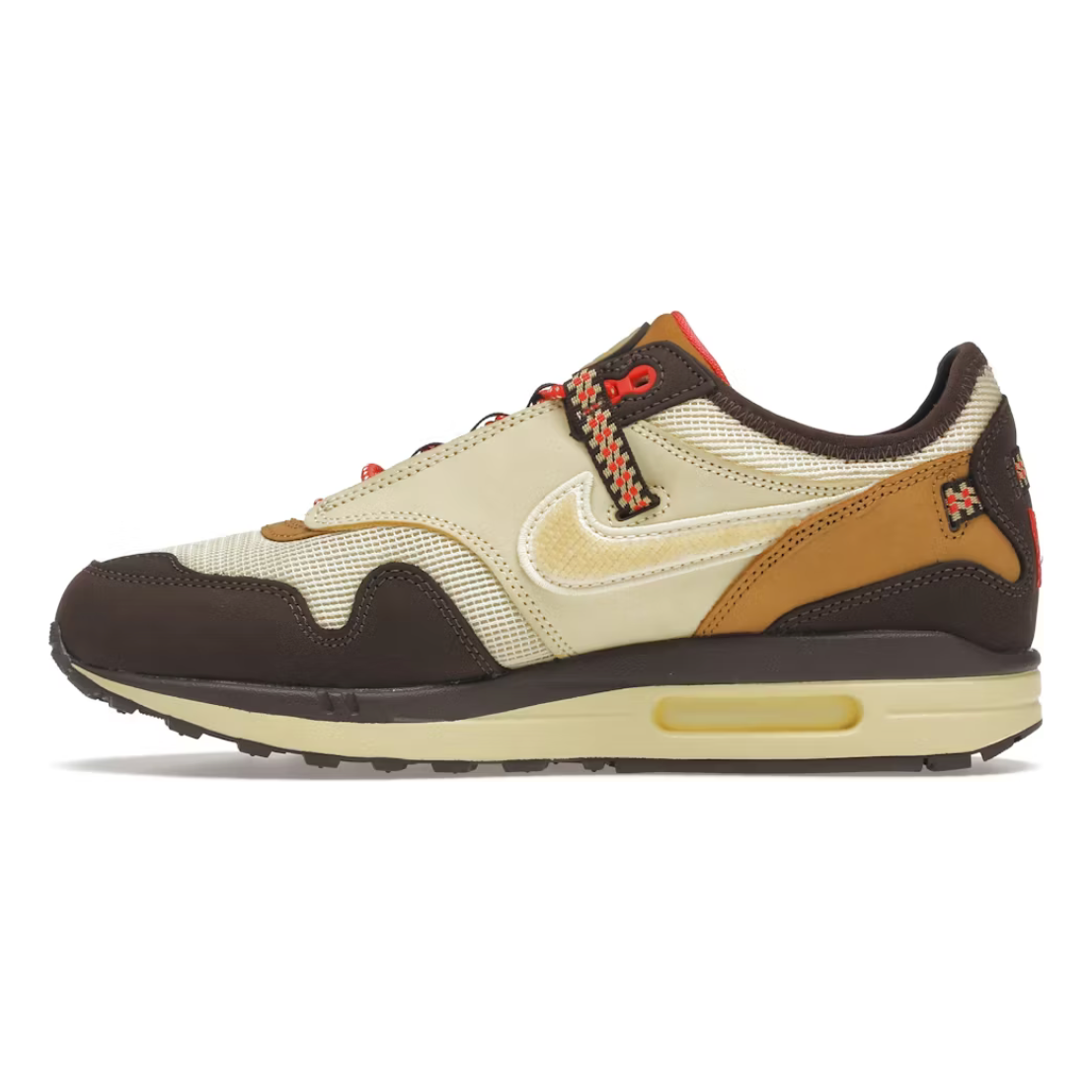 Nike Air Max 1 Travis Scott Cactus Jack Baroque Brown by Nike in Shoes. Available at KershKicks for £350.00. A must-have for fans of Nike looking to elevate their style with this Shoes.