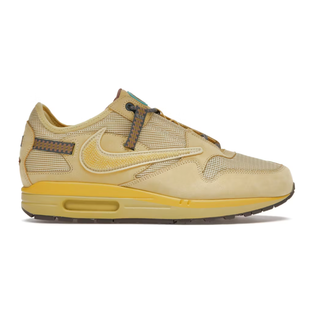 Nike Air Max 1 Travis Scott Cactus Jack Saturn Gold by Nike in Shoes. Available at KershKicks for £250.00. A must-have for fans of Nike looking to elevate their style with this Shoes.