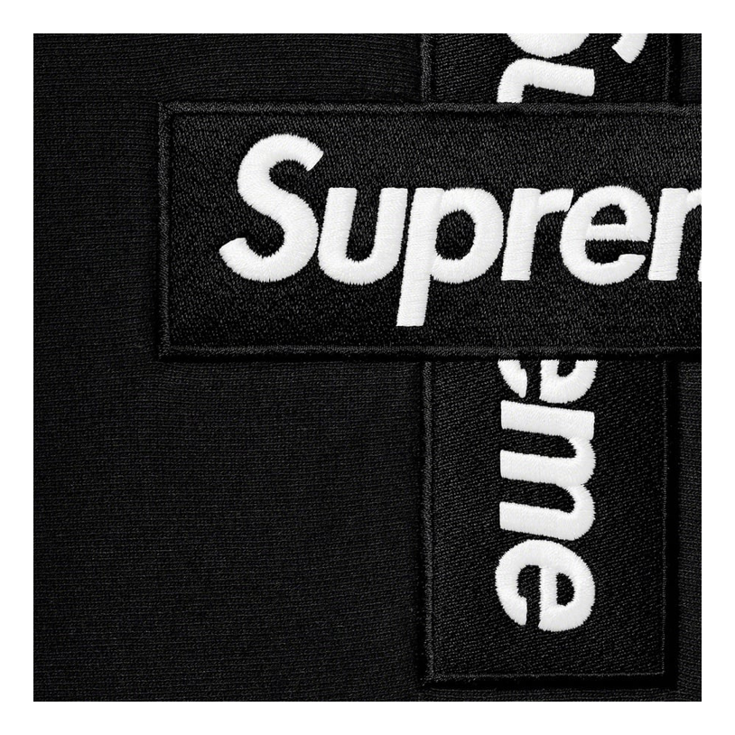 Supreme Cross Box Logo Hooded Sweatshirt Black