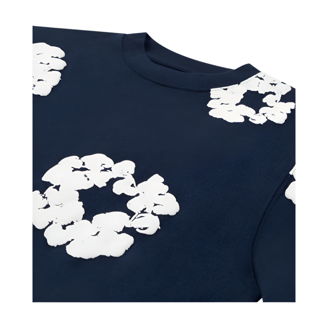 Denim Tears Long Sleeve Cotton Wreath T-shirt Navy