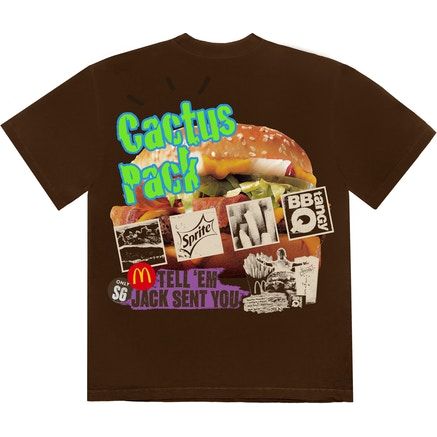 Travis Scott x McDonald's Cactus Pack Vintage Promo T-Shirt Brown by Travis Scott in . Available at KershKicks for £80.00. A must-have for fans of Travis Scott looking to elevate their style with this T-Shirt.