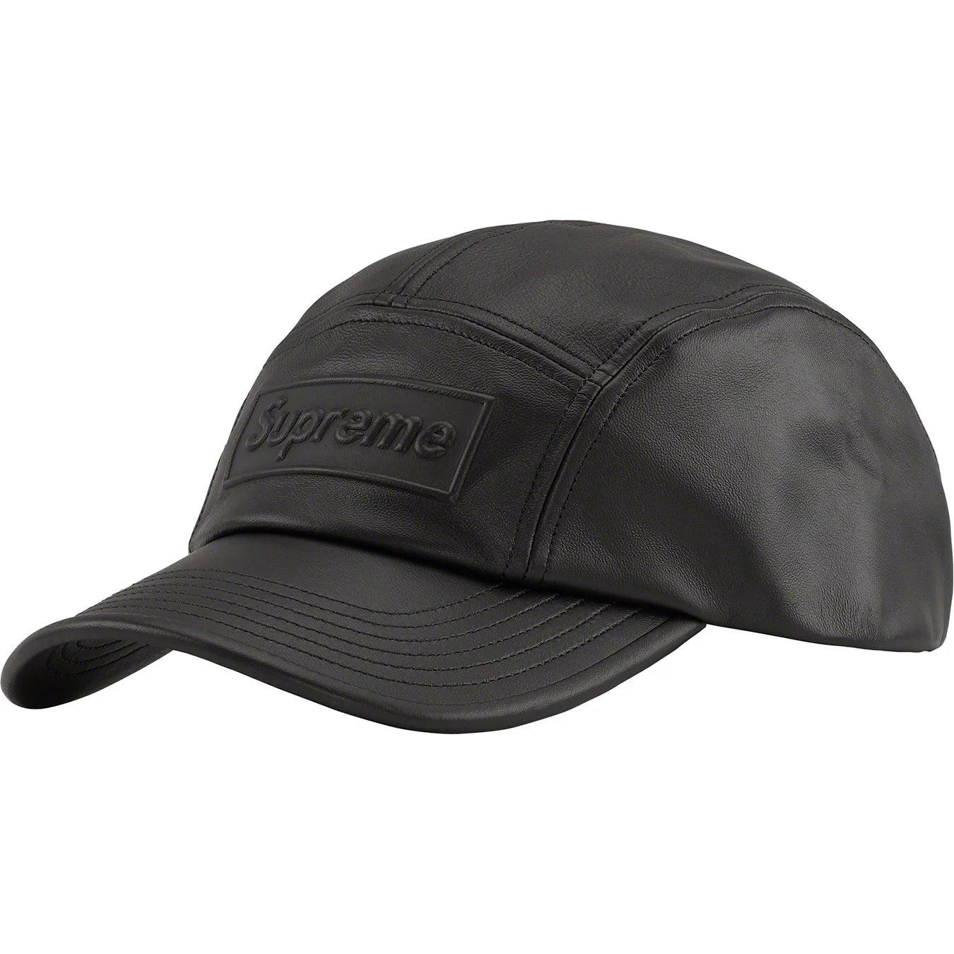 Supreme GORE-TEX Leather Camp Cap Black (SS22) by Supreme in Hats. Available at KershKicks for £95.00. A must-have for fans of Supreme looking to elevate their style with this Hats.