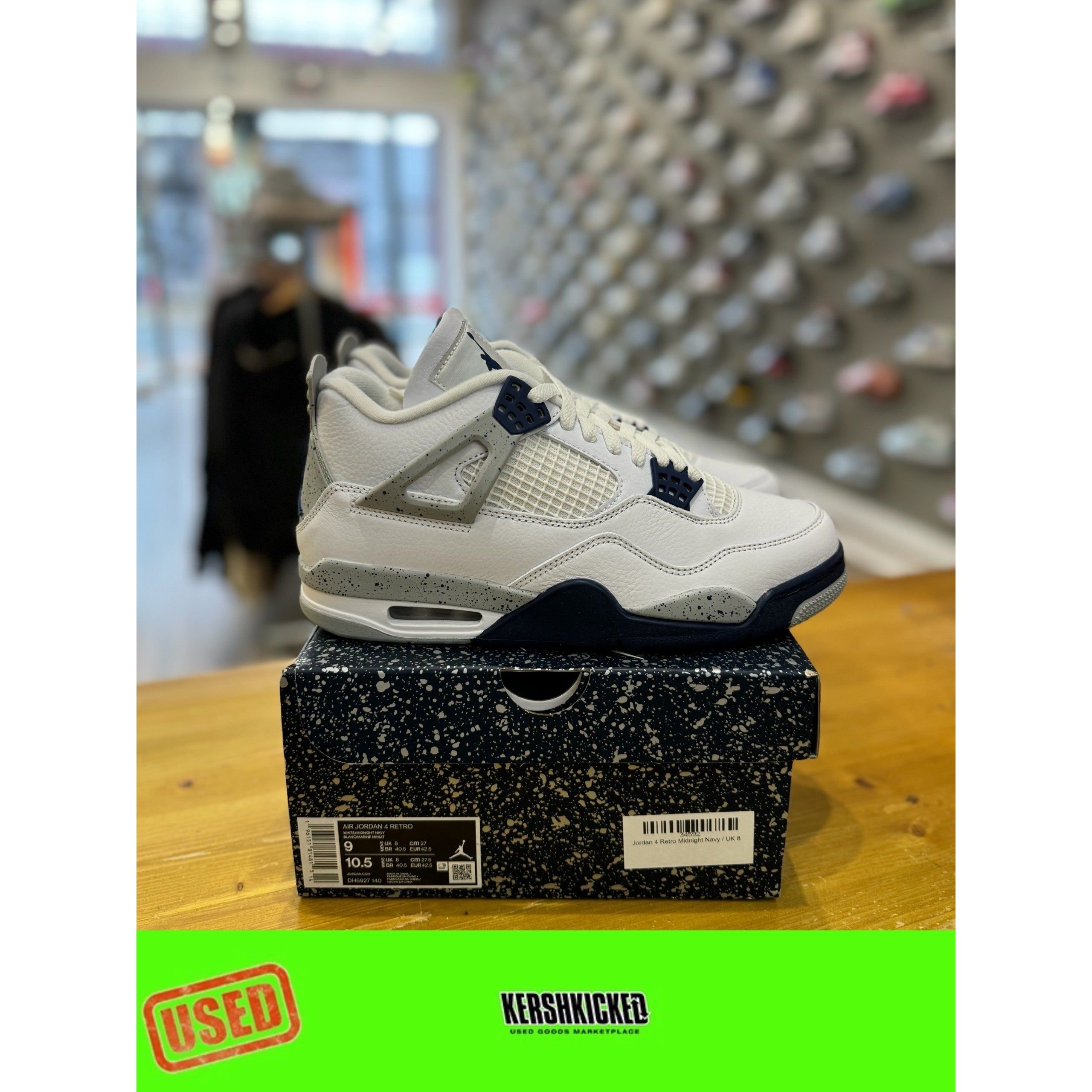 Jordan 4 Retro Midnight Navy UK 7.5 Jordan s KershKicks