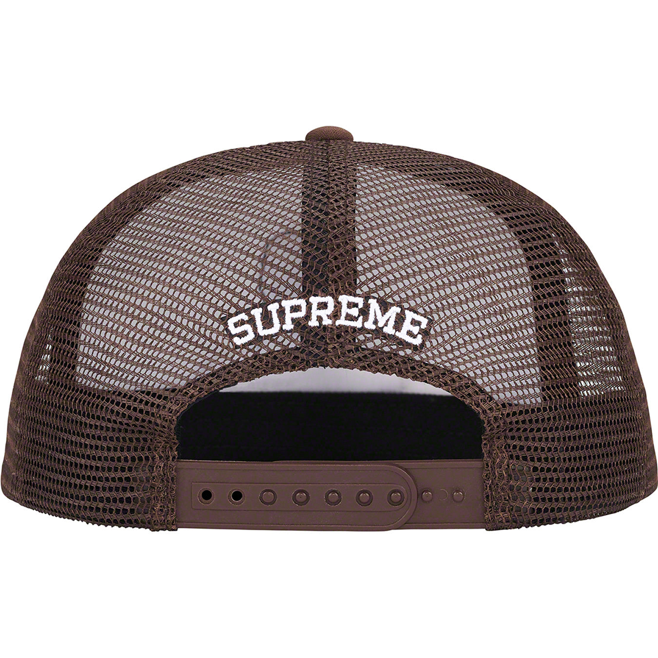 Supreme Pin Up Mesh 5-Panel Brown (FW22) by Supreme in Hats. Available at KershKicks for £75.00. A must-have for fans of Supreme looking to elevate their style with this Hats.