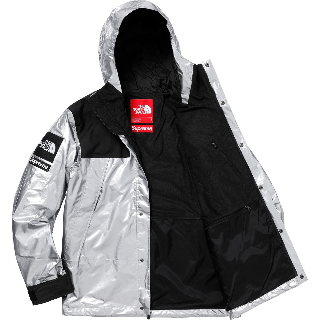 Supreme The North Face Metallic Mountain Parka - Silver by Supreme in Clothing. Available at KershKicks for £650.00. A must-have for fans of Supreme looking to elevate their style with this Jacket.