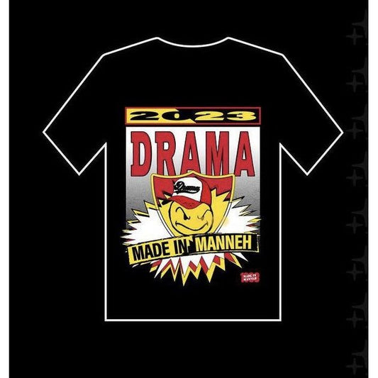 MADE IN MANNEH TEE Drama Call by Drama Call in Clothing. Available at KershKicks for £60.00. A must-have for fans of Drama Call looking to elevate their style with this T-Shirt.