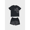 SYNA WORLD LOGO T SHIRT & SHORT SET - BLACK