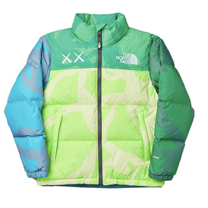 KAWS x The North Face Retro 1996 Nuptse Jacket Safety Green | Kaws