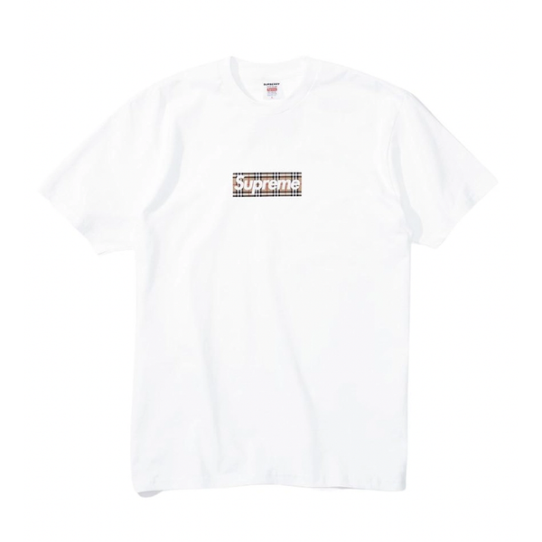 Supreme Burberry Box Logo Tee White | Supreme | KershKicks