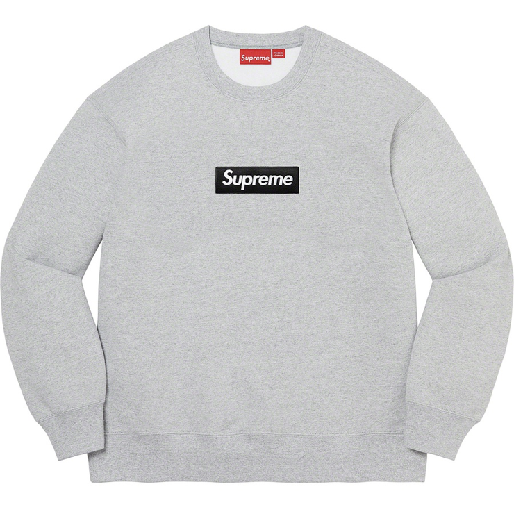 Supreme Box Logo Crewneck (FW22) Heather Grey by Supreme in . Available at KershKicks for £275.00. A must-have for fans of Supreme looking to elevate their style with this Crewneck.